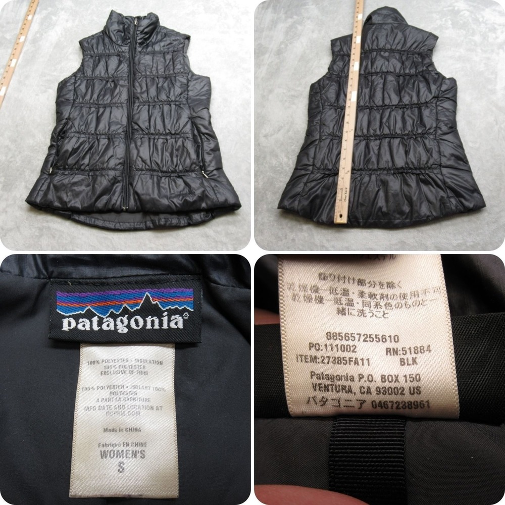 Patagonia Lidia Vest Women Small Navy Lightweight Packable Full Zip Puffer